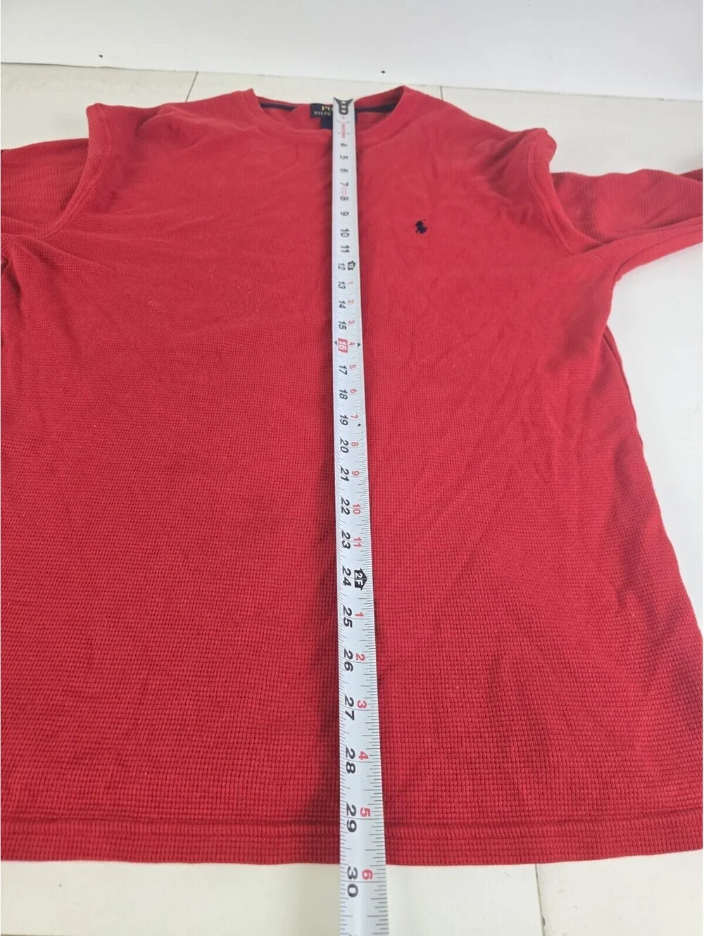 Polo Ralph Lauren Sleepwear Men’s Red Waffle Thermal Navy Polo Size XL EUC